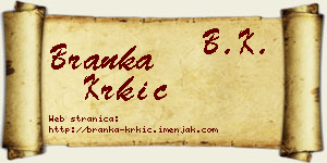 Branka Krkić vizit kartica